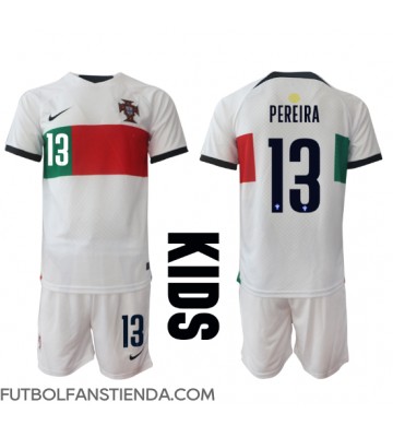 Portugal Danilo Pereira #13 Segunda Equipación Niños Mundial 2022 Manga Corta (+ Pantalones cortos)